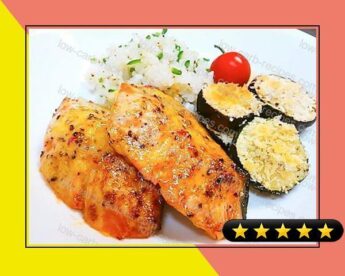 Oven-Baked Salmon with Sweet Chili Mayo Sauce recipe
