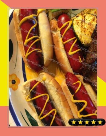 Summer barbecue Grilled Red Hots (Jumbo Red Skinned Hot Dogs) recipe