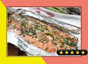 Barbecued Salmon in Foil with Tarragon, Chives & Vermouth recipe