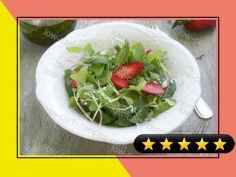 Spinach and Radish Sprout Salad with Strawberries and Spinach in a Mint Vinaigrette recipe