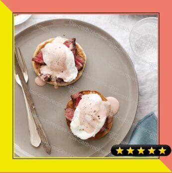 Steak and Eggs Benedict with Red Wine Hollandaise recipe