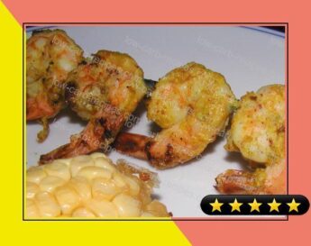 Chilli King Prawns (Shrimp) Skewers With Pistachio Coriander Rub recipe